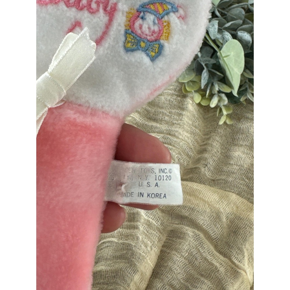 Eden plush baby rattle Very Special Baby pink soft 80s retro intant toy - Picture 5 of 7
